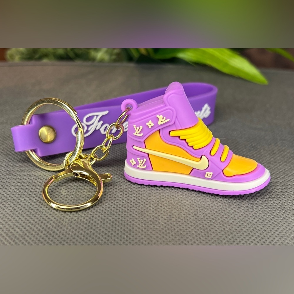 Fashion Purple/Yellow Sneaker Keychain